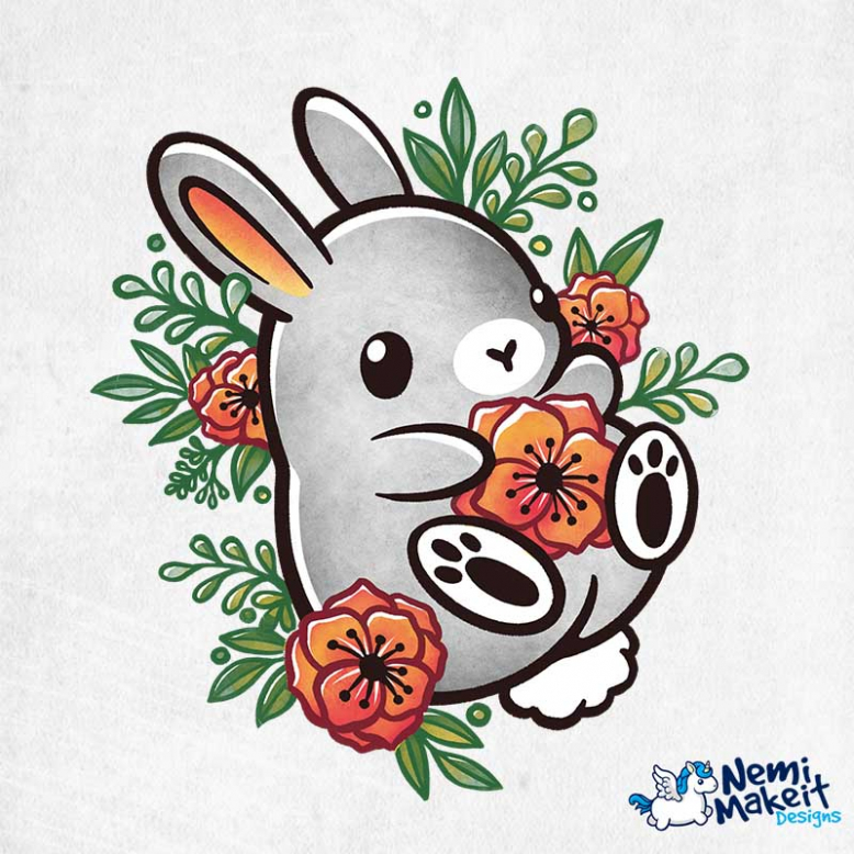 Floral cute bunny