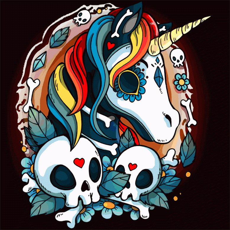 Unicorn Calavera