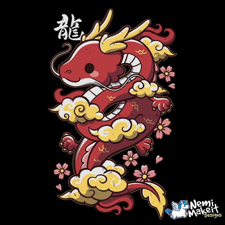Kawaii red dragon