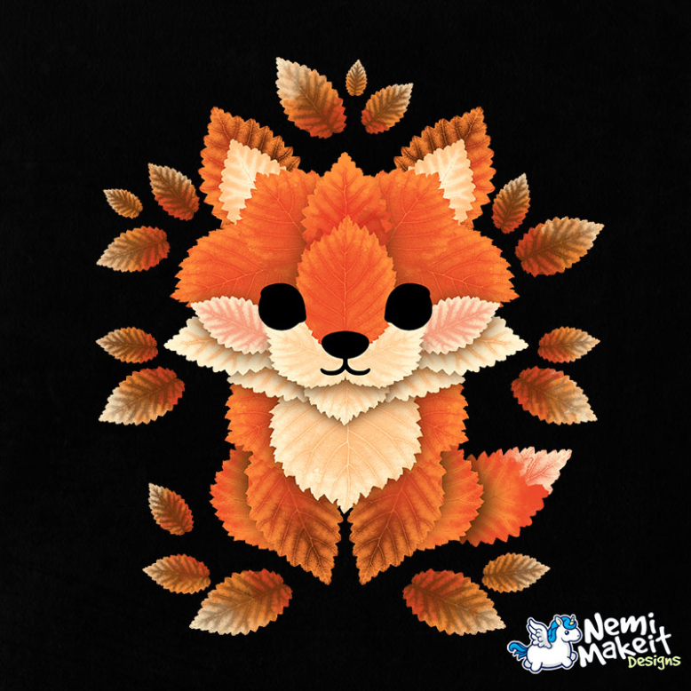 Little fox of leaves