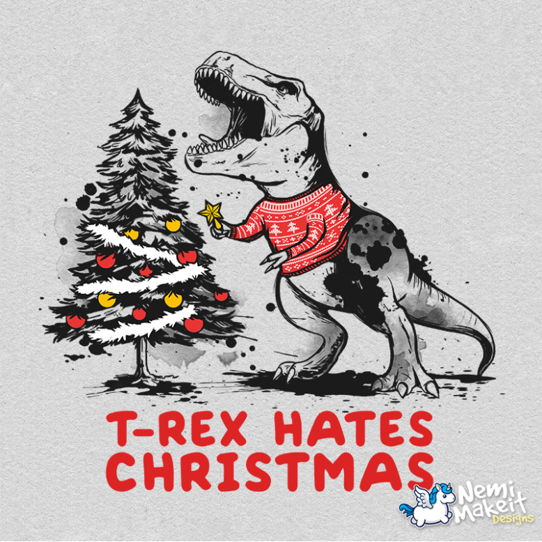 T-rex hates christmas