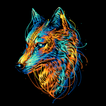 Colorful Wolf