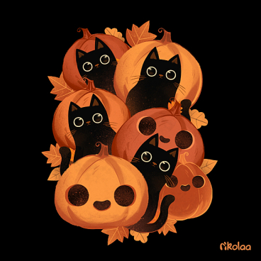 Pumpkins and Black cats