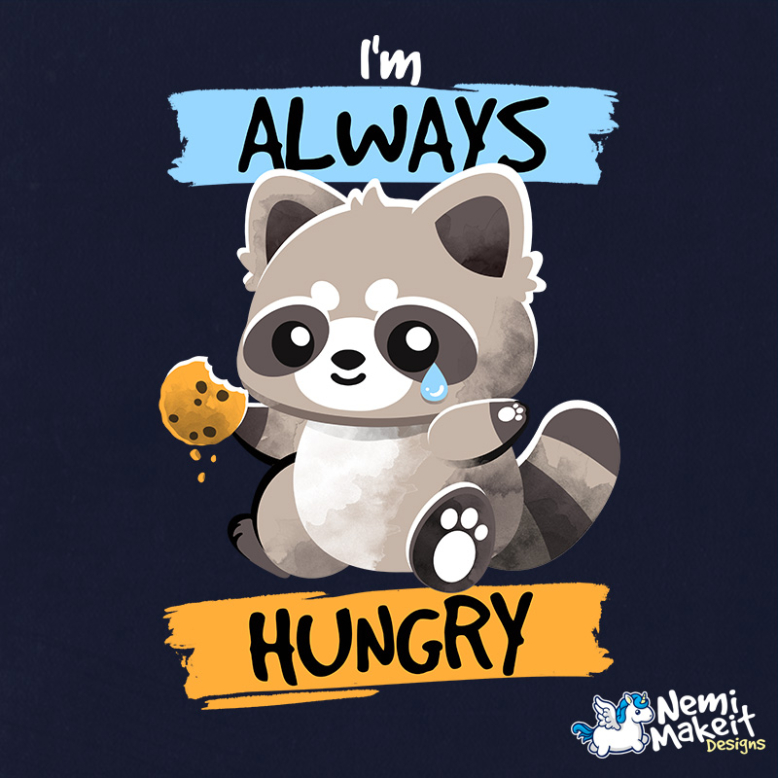 Raccoon always hungry