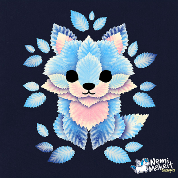 Ice fox of leaves