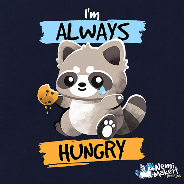 Raccoon always hungry