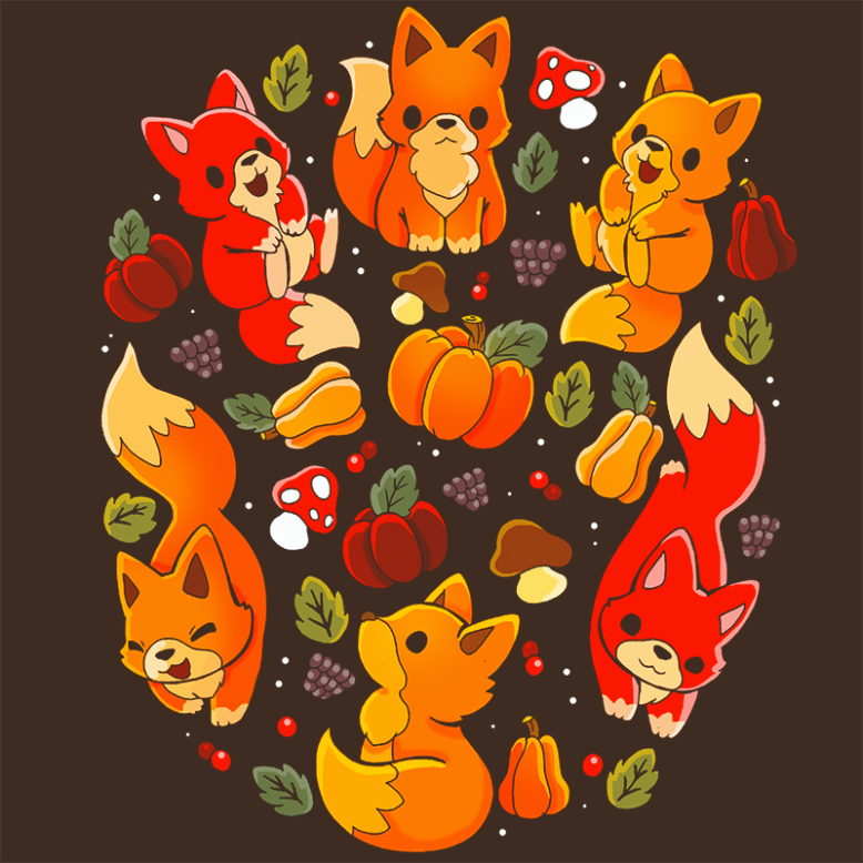 Foxes Autumn