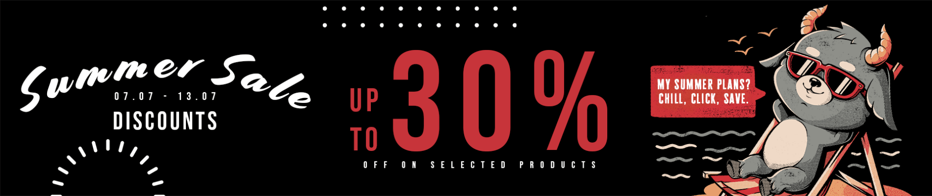 summer sale discount up to 30% off selected products