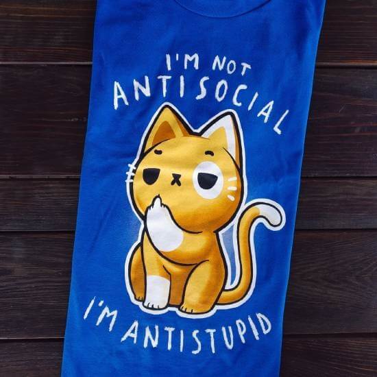 The kitty on the T-shirt will express itself for you.
