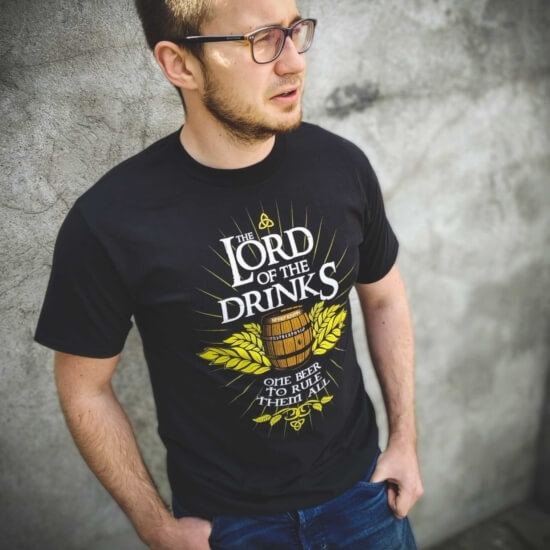 Koszulka The Lord of the Drinks dla fanów piwa i Władcy Pierścieni