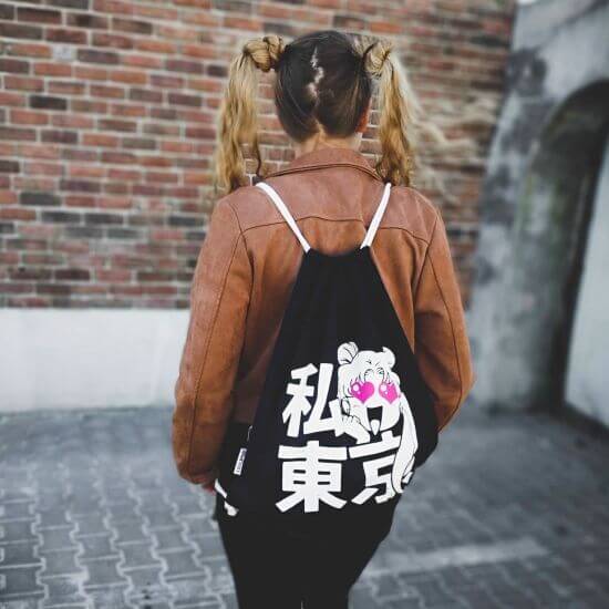 Worek na plecy I heart tokyo. Worek dla miłośnika stylu japońskiego