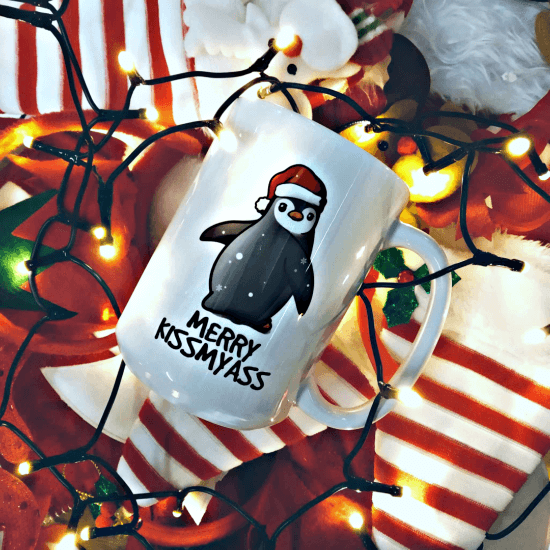 Świąteczny kubek z pingwinem