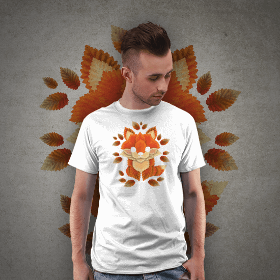 Little fox of leaves