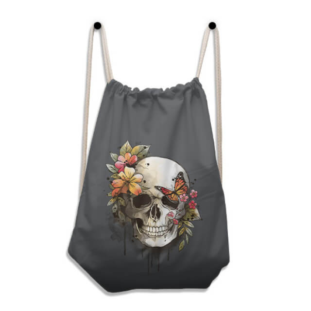 spring skull watercolor