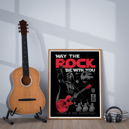 Plakat dla wielbicieli rocka i gwiezdnej sagi!