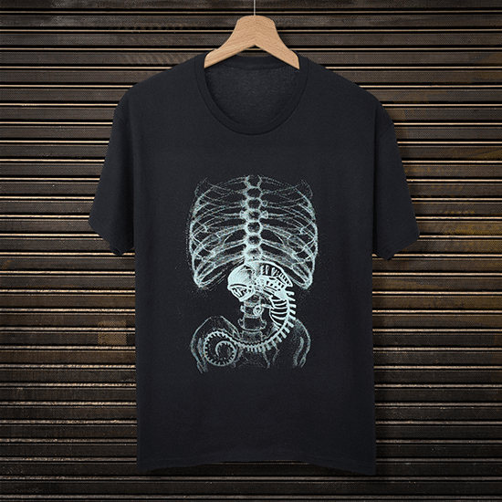 Koszulka Obcy X-Ray świecąca w ciemności
