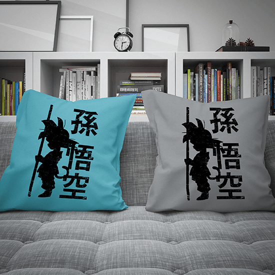 Blank pillowcase with Super Warrior for all fans of anime and manga.