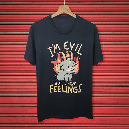 Sad devil on a t-shirt