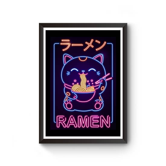 Neon Ramen Maneki Neko