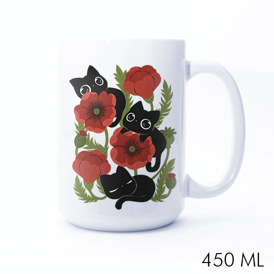 Poppies and black cats