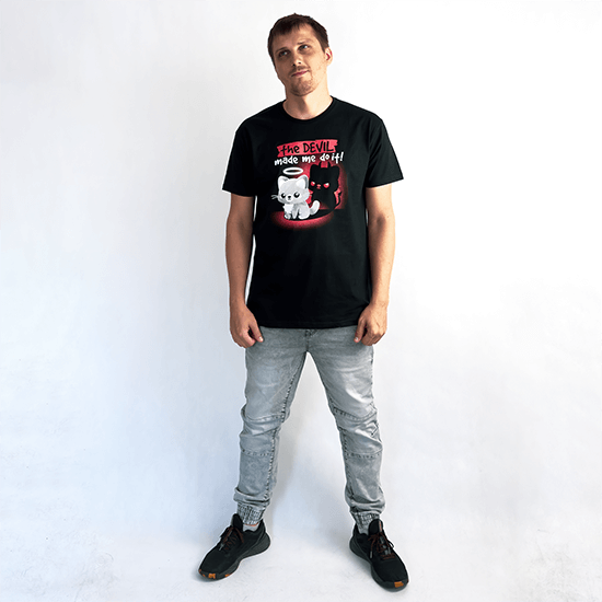 Zabawna koszulka kot- diabeł od Othertees!