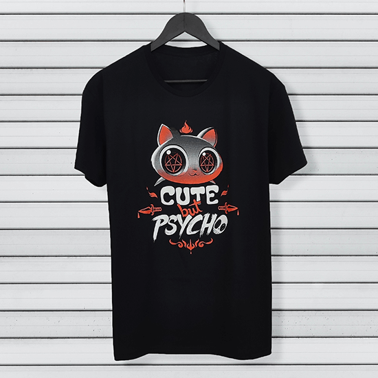 Koszulka Cute but Psycho z uroczym kotkiem