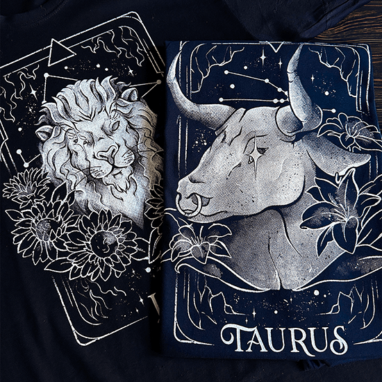 koszulka karta tarota ze znakiem zodiaku byk