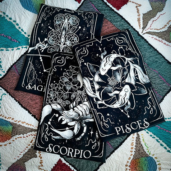 koszulka z kartą tarota ze znakiem zodiaku ryby
