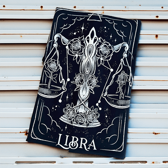 koszulka karta tarota ze znakiem zodiaku waga
