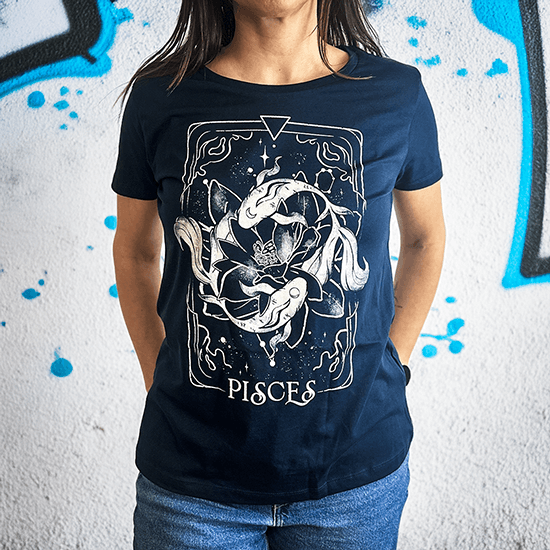 koszulka z kartą tarota ze znakiem zodiaku ryby