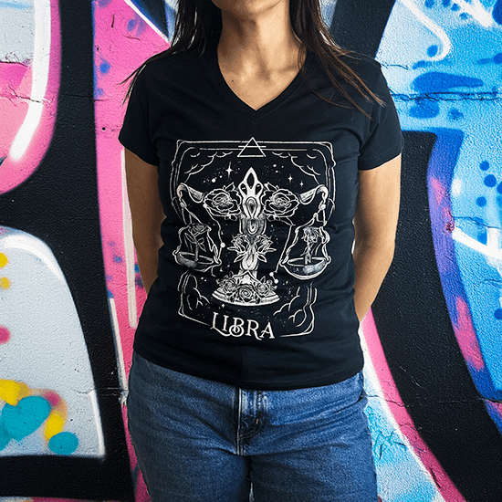 koszulka karta tarota ze znakiem zodiaku waga