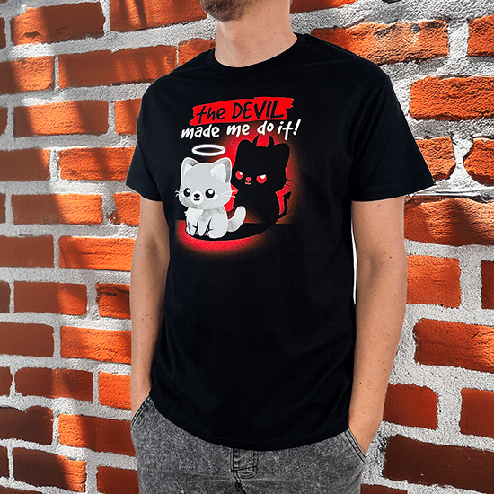 Zabawna koszulka kot- diabeł od Othertees!